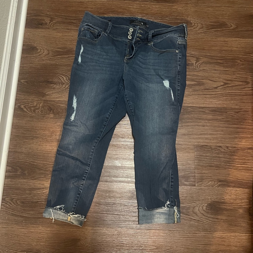 Torrid Distressed Jean Capris
